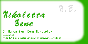 nikoletta bene business card